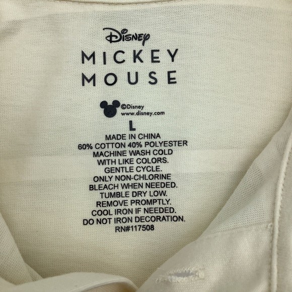 Disney Mens Short Sleeve Mickey Mouse Polo Striped Size Large NWT - Picture 5 of 6